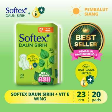 Softex Daun Sirih + Vitamin E 23cm 20s - Pembalut Daun Sirih Siang -