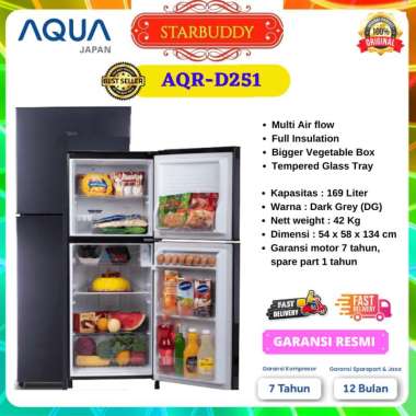 kULKAS AQUA AQR-D251 2 PINTU