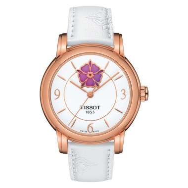 Jam Tangan Wanita Tissot T-Lady T050.207.37.017.05 Lady Heart Flower Powermatic 80 White Dial White 