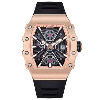 Balmer B-8836MA Jam Tangan Pria AUTOMATIC 8836 RM Silicone Sapphire Rosegold