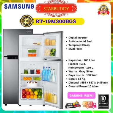 KULKAS SAMSUNG RT19M300, RT 19M300, RT-19M300 2 PINTU INVERTER