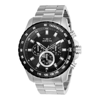 Jam Tangan Pria INVICTA Speedway 24210 Chronograph Black Dial Stainless Steel Strap Silver