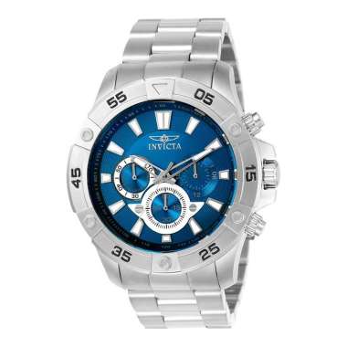 Jam Tangan Pria INVICTA Pro Diver 22787 Chronograph Blue Dial Stainless Steel Strap Silver