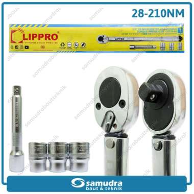 LIPPRO 28-210 NM KUNCI MOMEN TORSI SET 1/2" ADJUSTABLE TORQUE WRENCH
