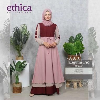 [READY] DRESS ONLY ETHICA ORIGINAL KAGUMI 190 MAROON GAMIS DEWASA 2022 XL KAGUMI 190MARON