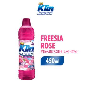 Soklin Pembersih Lantai Merah Fressia Rose Kemasan Botol 450 mL