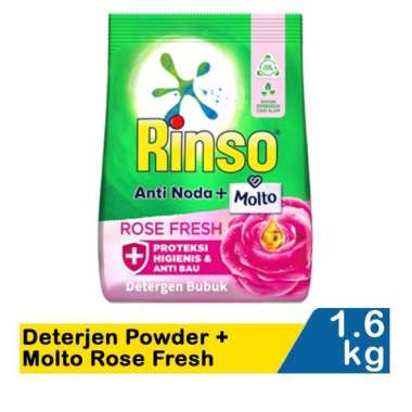 Promo Harga Rinso Anti Noda Deterjen Bubuk + Molto Pink Rose Fresh 1800 gr - Blibli