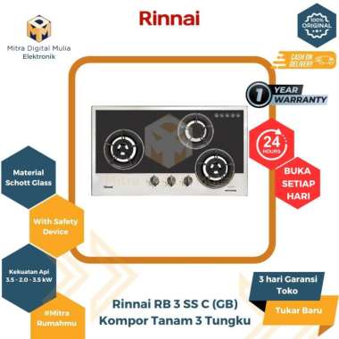 Rinnai Built In Hob 3 Tungku RB-3SS-C (GB)