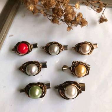 PENITI HIJAB BROS DAGU ETNIK MUTIARA SHELL KAWAT WIRE Peach