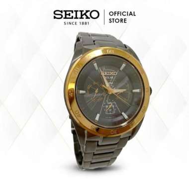 Jam Tangan Pria Seiko Solar SNE232 SNE232P1 Black Stainless Original