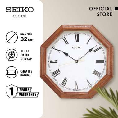Jam Dinding Seiko Clock Analog QXA152B 32cm Wooden case Quartz Ori