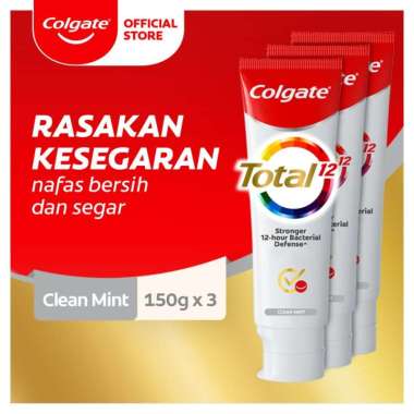 Colgate Total Professional Clean Mint Toothpaste Pasta Gigi [150 g/ Triple Pack] --