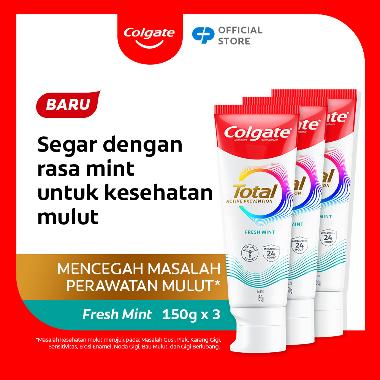 Colgate Total Professional Fresh Mint Toothpaste Pasta Gigi [150 g/ Triple Pack] --