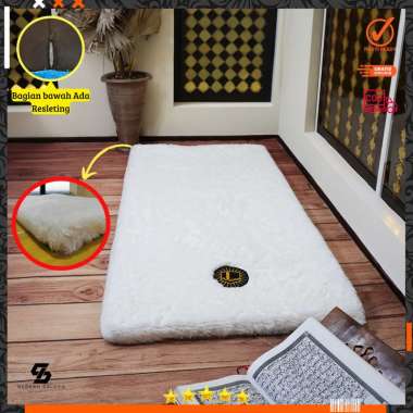 Sajadah Bulu Rasfur 115x65x5cm motif premium lebih tebal Maroon