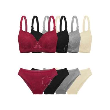 You've (YouHave) 000516 Bra Set Pakaian Dalam Wanita Cream 42