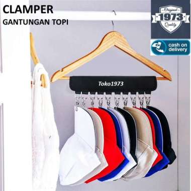 TOKO1973 CLAMPER - GANTUNGAN TOPI cap hanger cap organizer cap storage BLACK