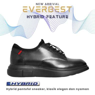 SEPATU KULIT EVERBEST PRIA ORIGINAL PANTOFEL KERJA KANTOR PESTA FORMAL BRANDED ASLI ORI HITAM EM94
