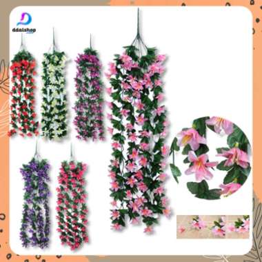 Bunga Artificial Lily Plastik Hiasan Dinding Lili Plastik Wall Hanging Dekorasi Pernikahan Model 2