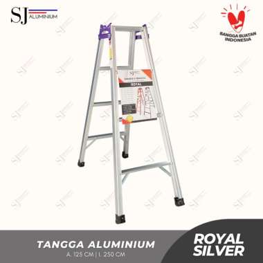 [ROYAL] Tangga Aluminium Lipat / Jumbo Aluminium Ladder - SILVER - 125 CM / 1,25 Meter