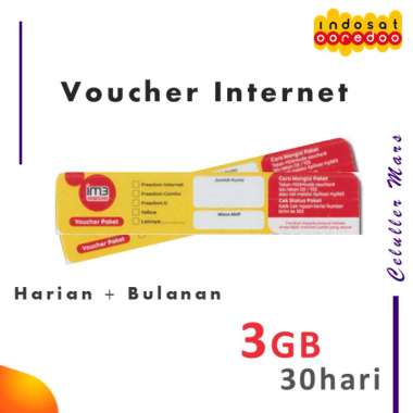 Voucher Indosat 3GB Jatim Ori, Freedom Internet Bulanan Fi 3gb 28Hari