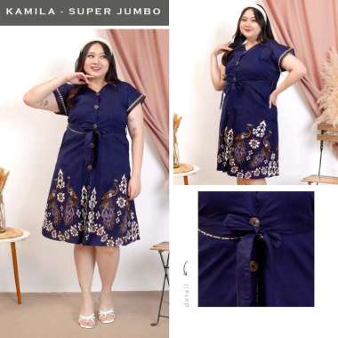 Evercloth Kamila Dress Batik Wanita Terusan Wanita Batik Modern SUPER JUMBO