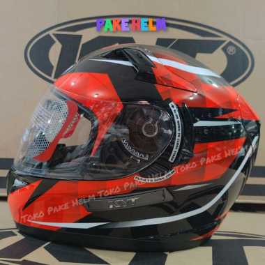 HELM KYT K2 RIDER DIAMOND BLACK RED HELM KYT FULL FACE DOUBLE VISOR L MULTICOLOR