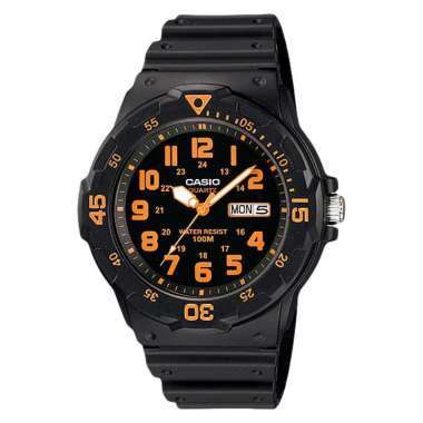 Jam Tangan Pria Casio General MRW-200H-4BVDF Water Resistant 100M Black Resin Band Hitam