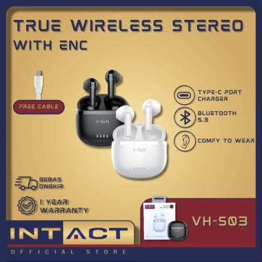 Earphone V-GeN TWS VH-S03 Wireless ENC Type C Bluetooth Handsfree Putih