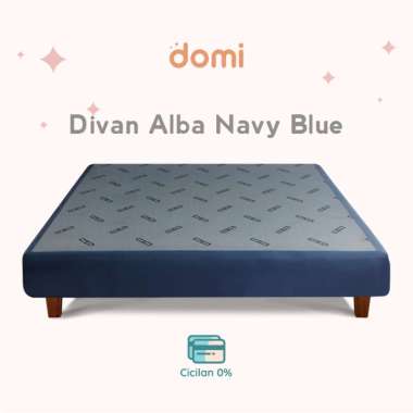 Domi Divan Alba / Dipan Kasur Springbed / Spring Bed 140 x 200 Navy Blue