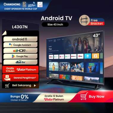 Changhong 43 Inch Newest Android 11 Frameless Smart TV Google certified Digital TV FHD LED TV-L43G7N