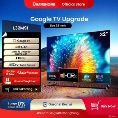 FREE BRACKET Changhong Google TV 32 inch FHD Dolby Audio Google Play Netflix Youtube Bluetooth USB G