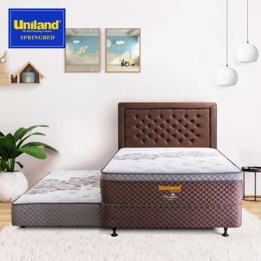 Uniland Springbed 2 in 1 Rivera Plushtop Lorenz - Kasur Spring Bed Matras 2in1 100 x 200 Choco Brown
