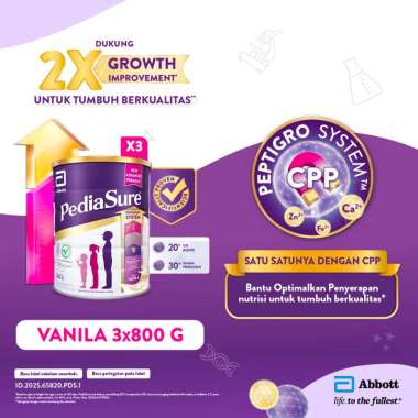 PediaSure Vanila 800 g (1-10th) - Nutrisi Pertumbuhan - 3 pcs