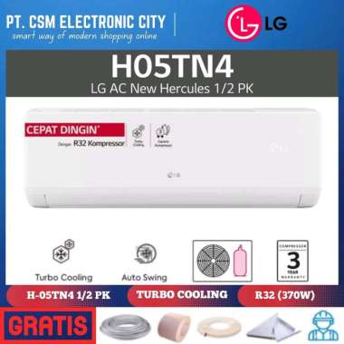 AC LG H05TN4 AC Split LG New Hercules R32 [0.5PK] [INDOOR+OUTDOOR UNIT ONLY] GARANSI RESMI UNIT ONLY