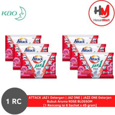 ATTACK JAZ1 Detergen | JAZ ONE | JAZZ ONE Deterjen Bubuk Aroma ROSE BLOSSOM [1 Renceng isi 6 Sachet 