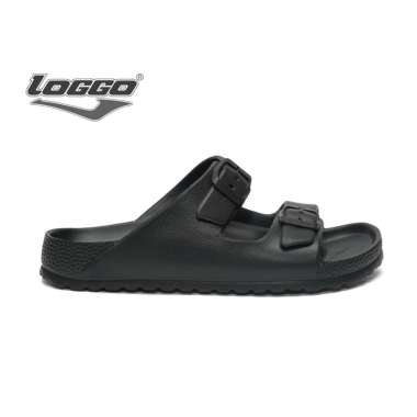 Sandal Pria LOGGO Cloud Series warna hitam 30-44 35 Black