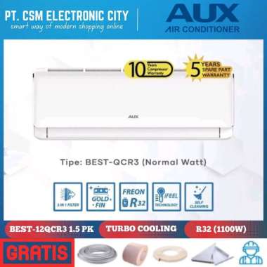 AC AUX BEST-12QCR3 [1.5 PK] TURBO COOLING R32 [GARANSI RESMI] UNIT ONLY TANPA MATERIAL