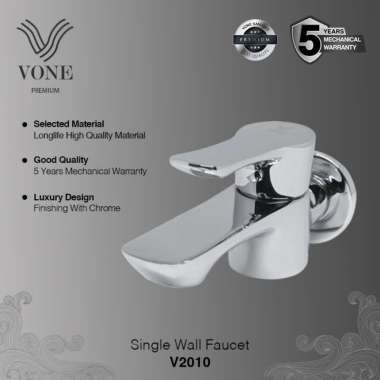 VONE Kran Air Tembok Keran Taman Kamar Mandi Bak Stainless Chrome V2010 ( VONE PREMIUM ) Chrome