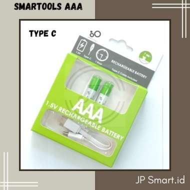 Smartools AAA A3 Type C Rechargeable Battery Baterai Charge Cas