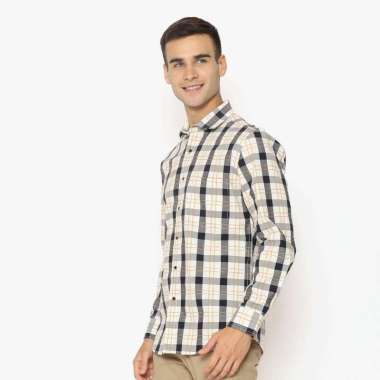EDITION MEN ESL137 CREAM Long Sleeve Flannel Shirt CREAM 17