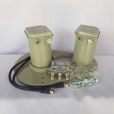 LNB C band Single 1TV Super Sensitif PAKET MINI PLUS BRAKET LNB C BAND 1 OUT