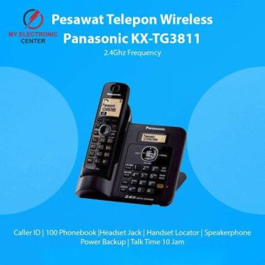 Pesawat Telepon Wireless Panasonic KX-TG3811 Telephone Kantor Rumah Indihome