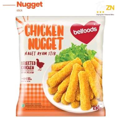 Promo Harga Belfoods Nugget Chicken Nugget Stick 250 gr - Blibli