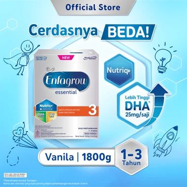Enfagrow Essential 3 Susu Formula Anak 1 - 3 Tahun Vanila 1800 gr