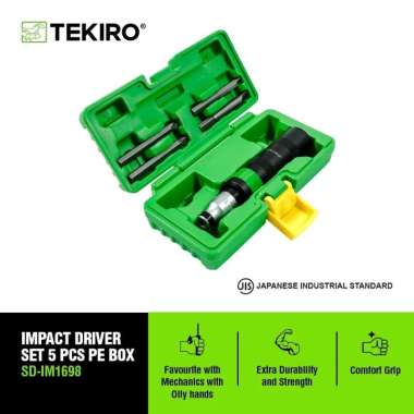 Obeng Ketok Set 5 pcs Tekiro Obeng Impek Box PE / Impact Driver Gagang Besi SD-IM1698