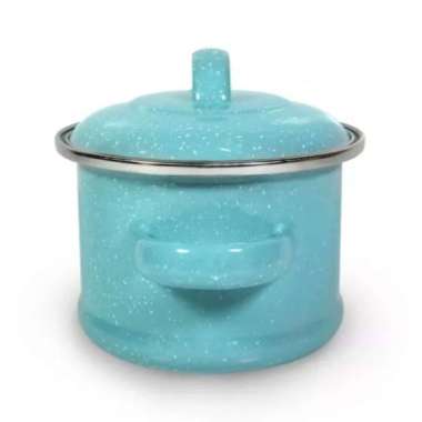 Chefina Panci Enamel Lovey turquoise White Speckles diameter 12 cm
