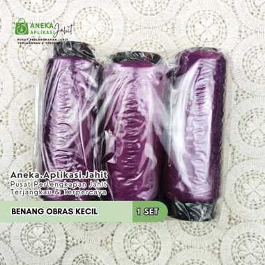 BENANG OBRAS KECIL / BENANG PINGGIR KECIL / BENANG POLYSTER OBRAS / BENANG OBRAS POLISTER UNGU TUA