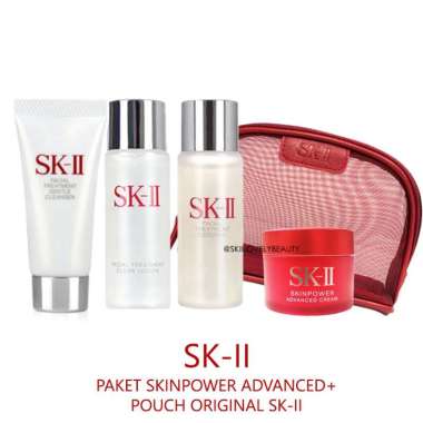 SK-II SKII Paket Skinpower Advanced(ANTIAGING) + Pouch Original SK-II