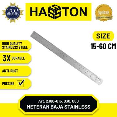 Hasston Meteran Baja Stainless / Penggaris Baja (2360) 30cm x 0.8mm