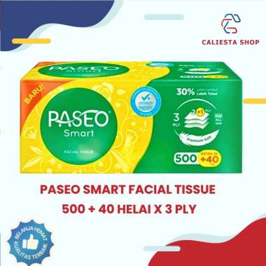 Paseo Smart Facial Tissue 540 Sheets Putih - 3 Ply Putih Putih